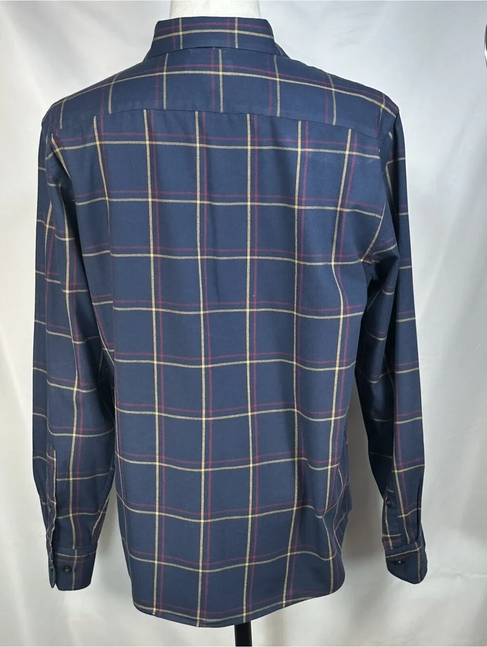 Banana Republic Checked Untucked Fit Button Up Blue Men L